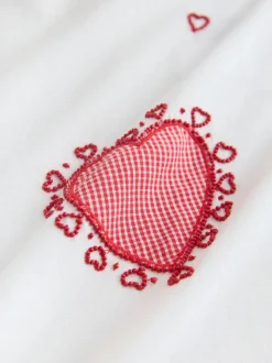 Wit - Embellished Heart Short Sleeved Crew Neck Top
