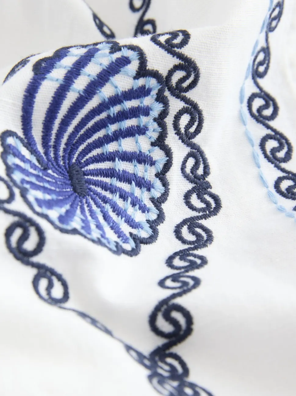 Wit - Embroidered Mini Shift Dress With Linen