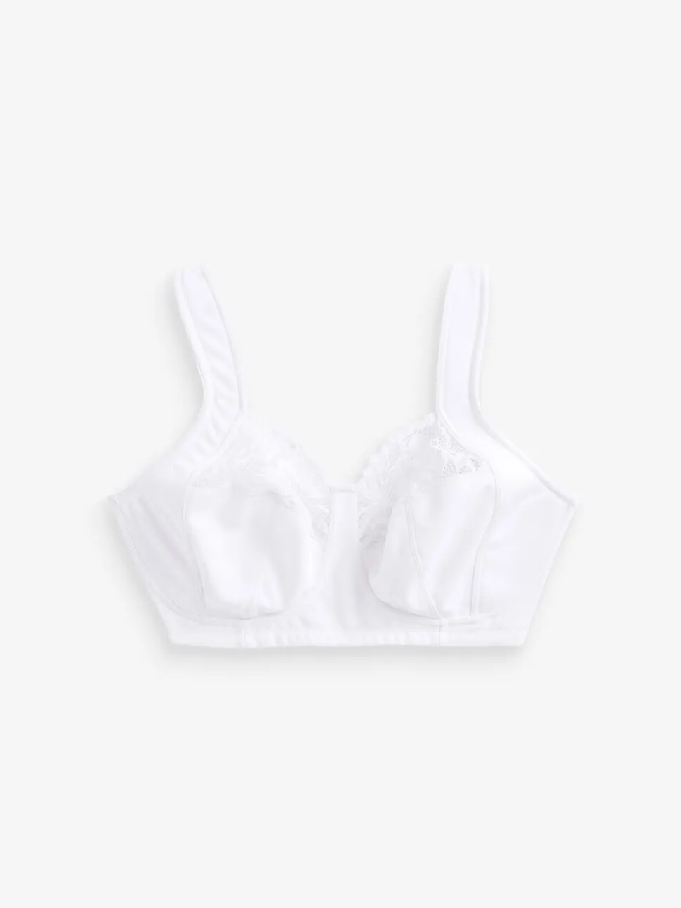Wit - F-K cup beha met ultiem comfort, gewatteerde bandjes, zonder vulling, zonder beugel en met zijsteun