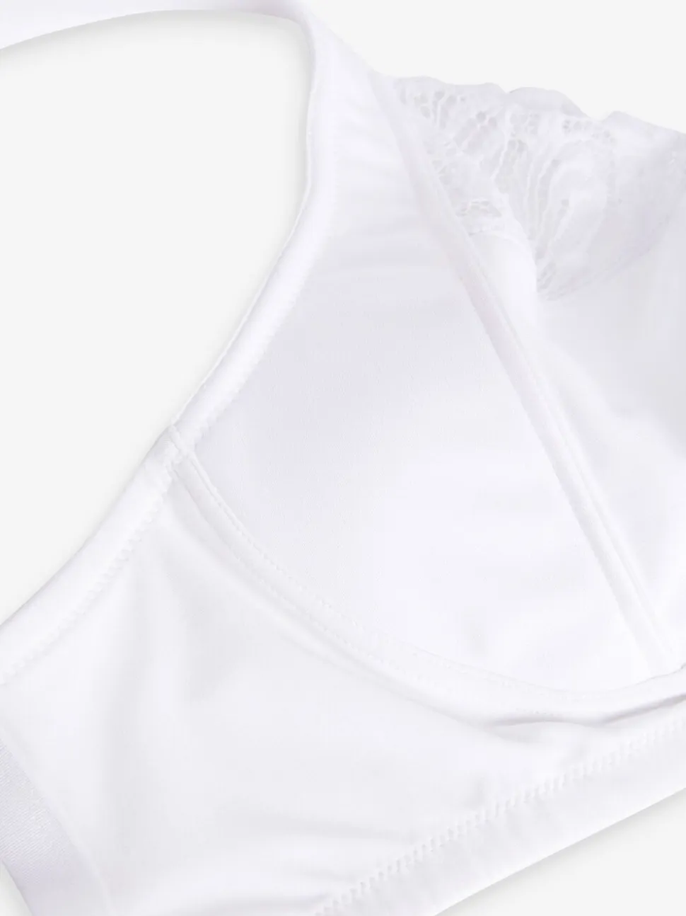 Wit - F-K cup beha met ultiem comfort, gewatteerde bandjes, zonder vulling, zonder beugel en met zijsteun