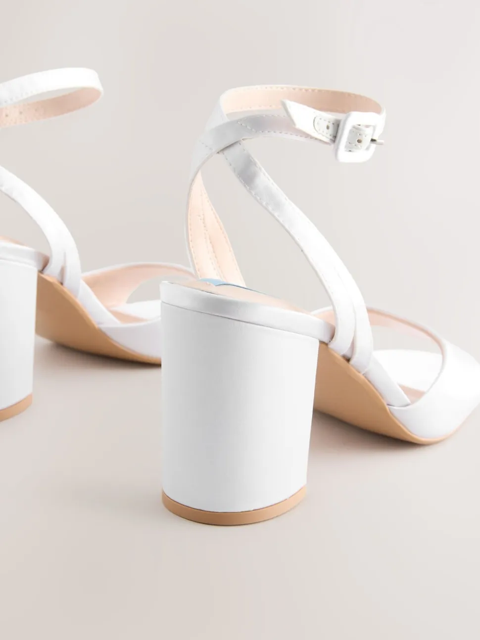 Wit - Forever Comfort® bruidssandalen met ronde neus en blokhak