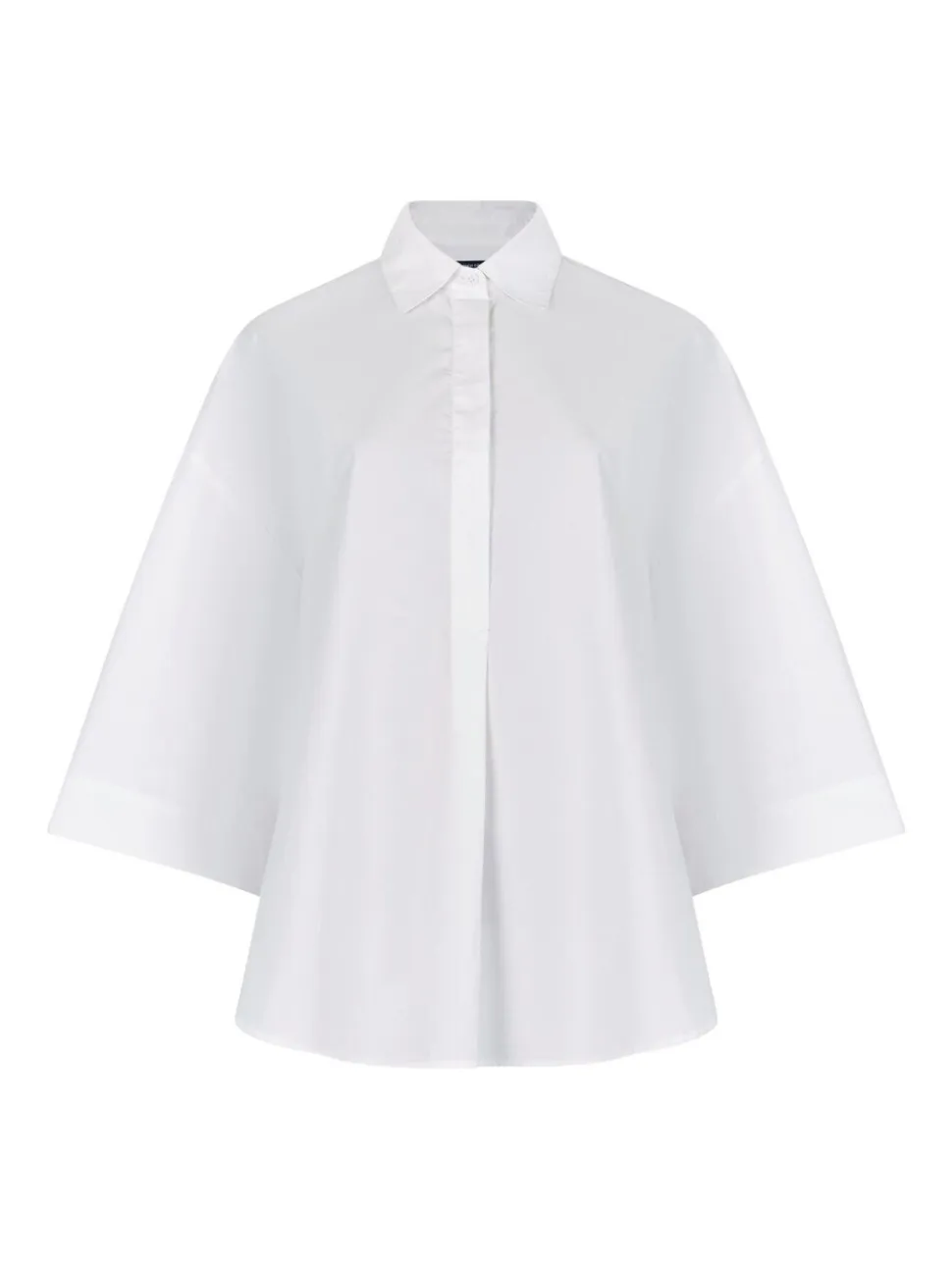 Wit - French Connection Rhodes Sust poplin popover-blouse met korte mouwen van 100% katoen