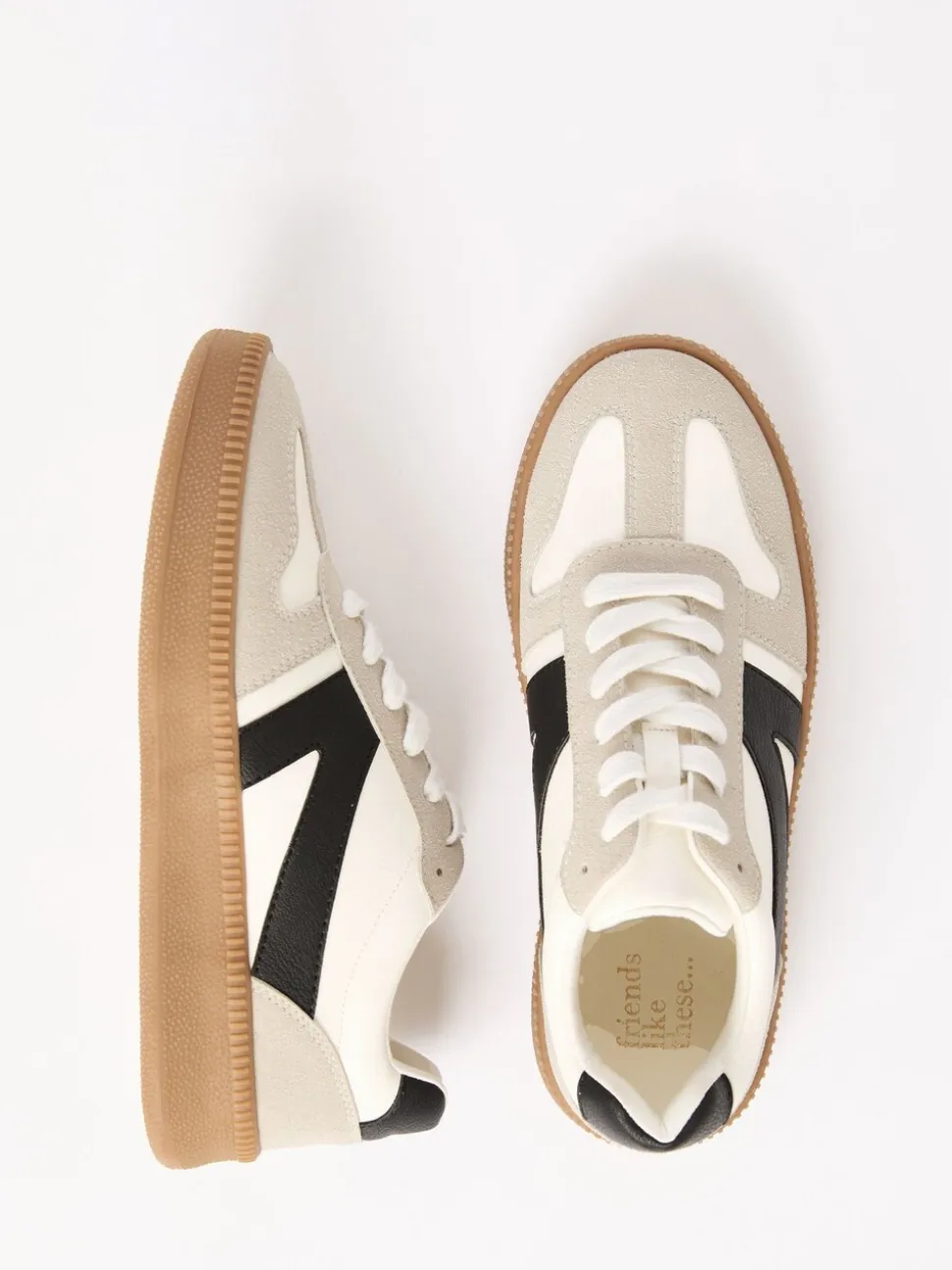 Wit - Friends Like These Lace Up Retro Gumsole Sports Trainers