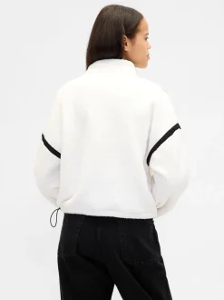 Wit - Gap Oversized Cropped Sherpa Half-Zip Fleece