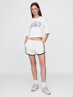 Wit - Gap VintageSoft - dolfijn-sweatshort met logo