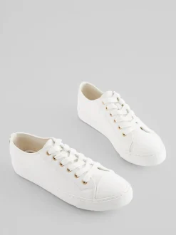 Wit - Gelakte honkbalsneakers