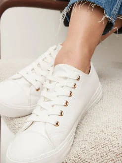 Wit - Gelakte honkbalsneakers