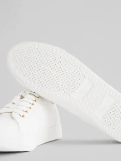 Wit - Gelakte honkbalsneakers