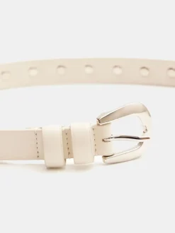 Wit - Hush Seren leren riem met studs