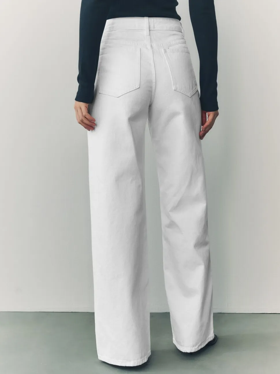 Wit - Jeans met wijde pijpen