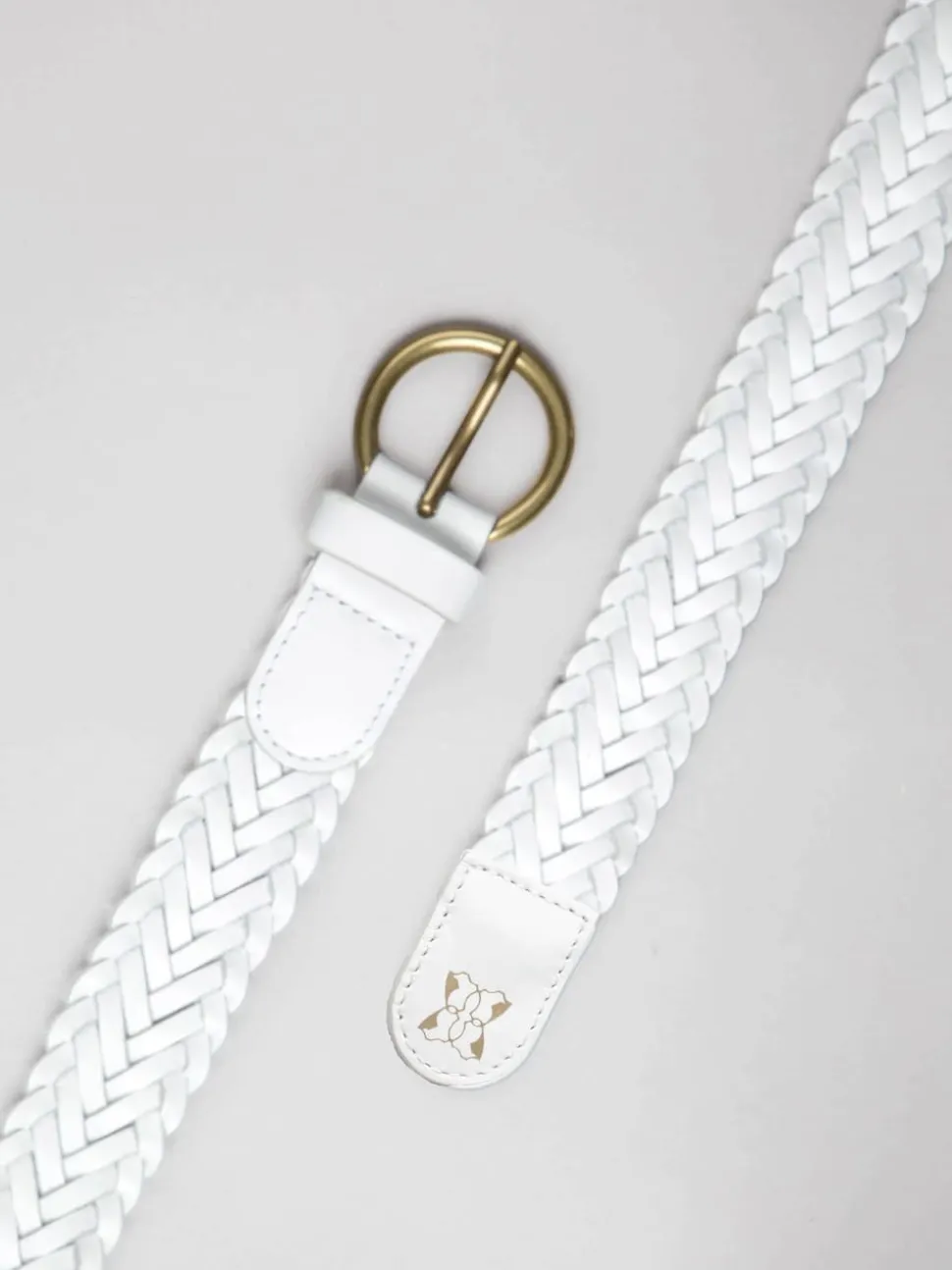 Wit - Lakeland Leather Waverton gevlochten riem