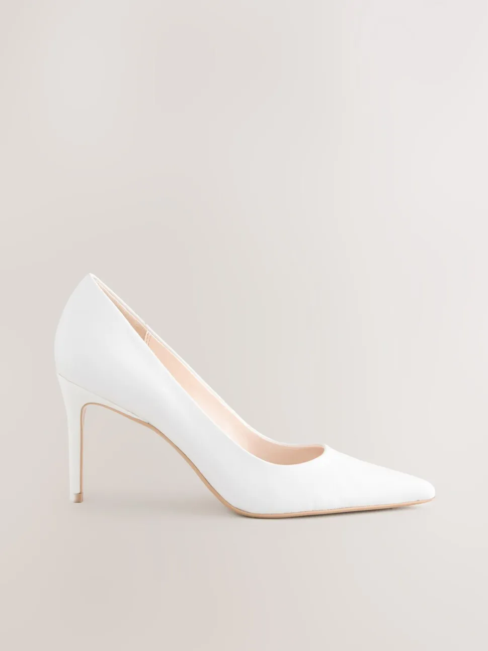 Wit - Leren mid-court pumps