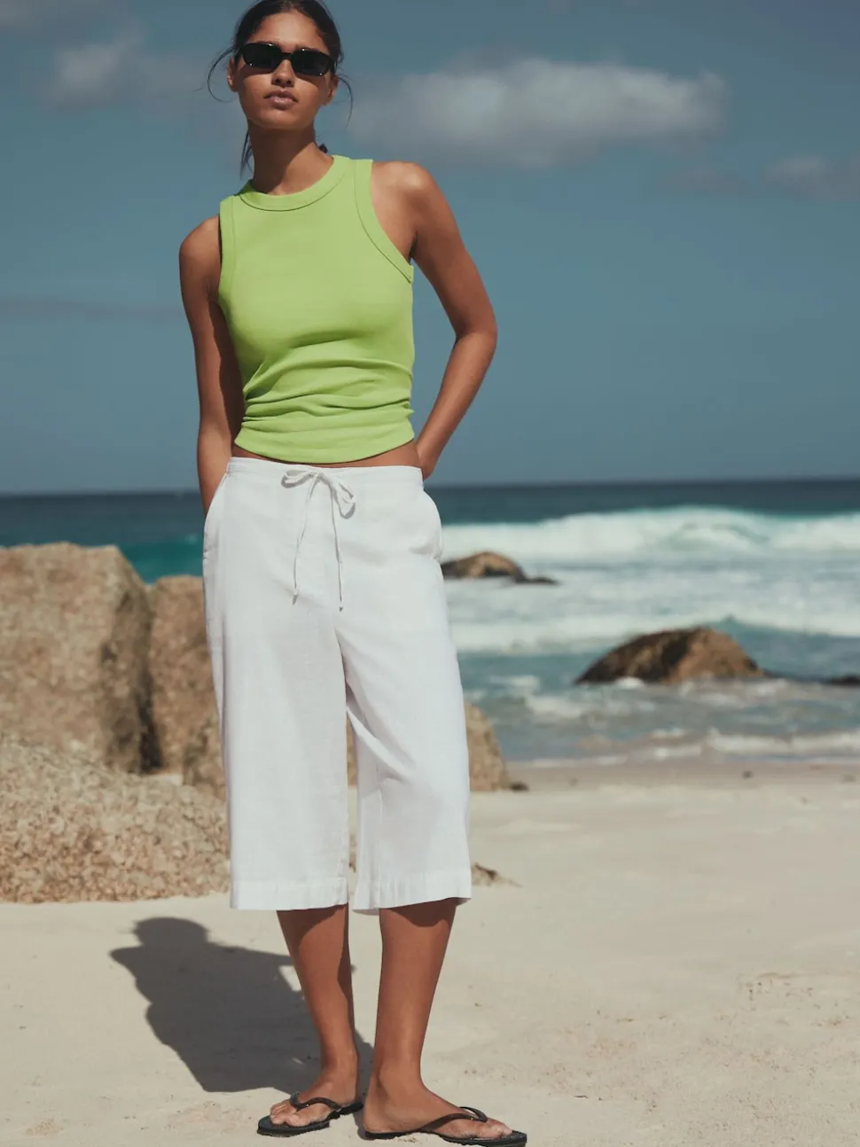 Wit - Linen Blend Pull On Shorts