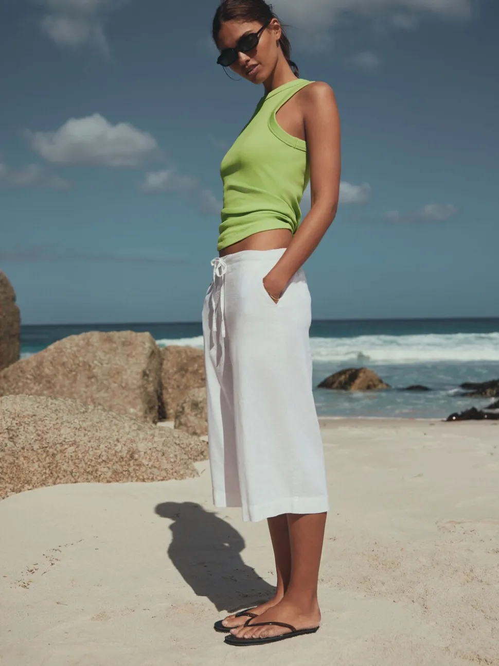 Wit - Linen Blend Pull On Shorts