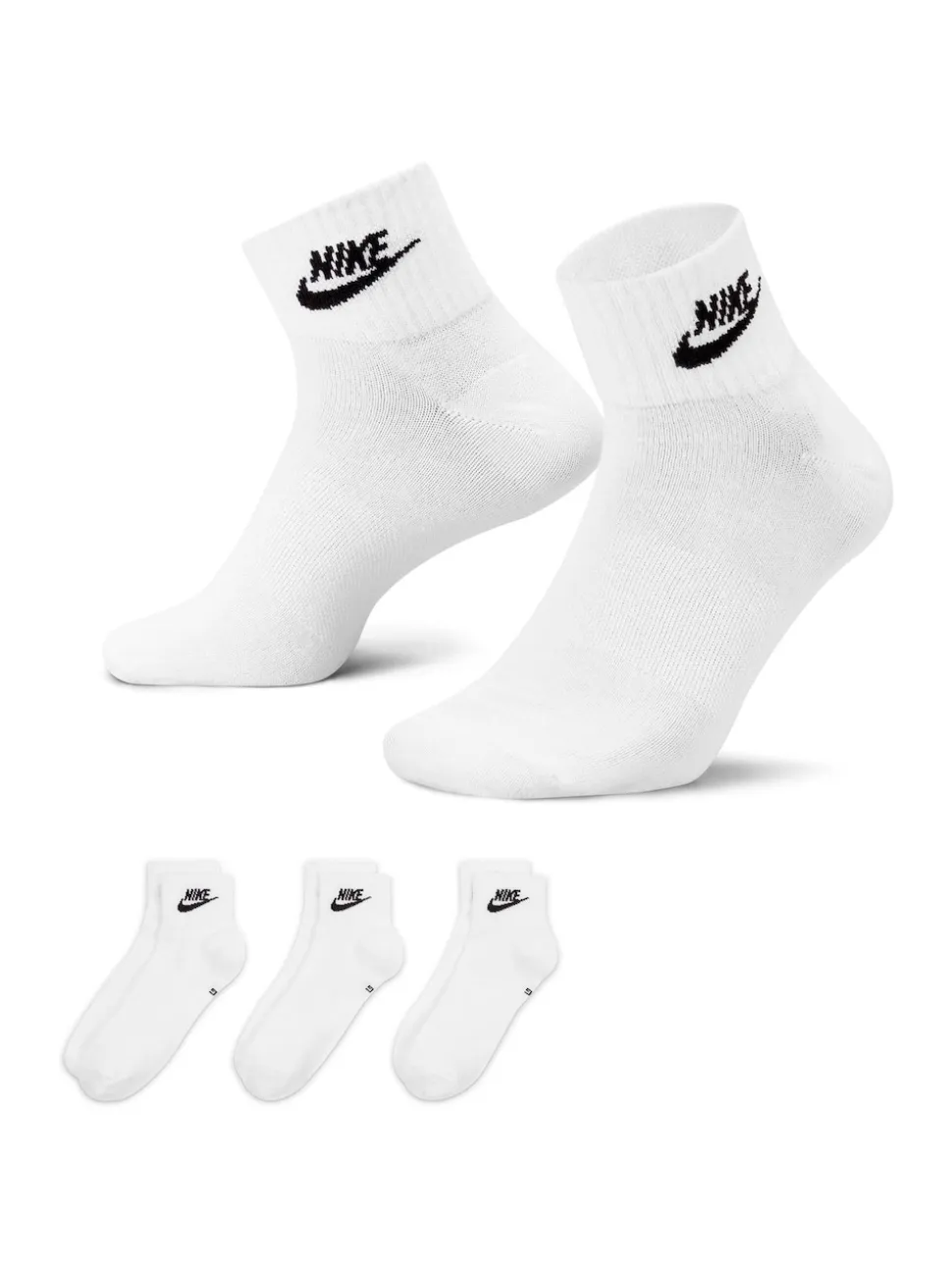 Wit - Nike Everyday Essential Ankle 100% Cotton Socks 3 Pack