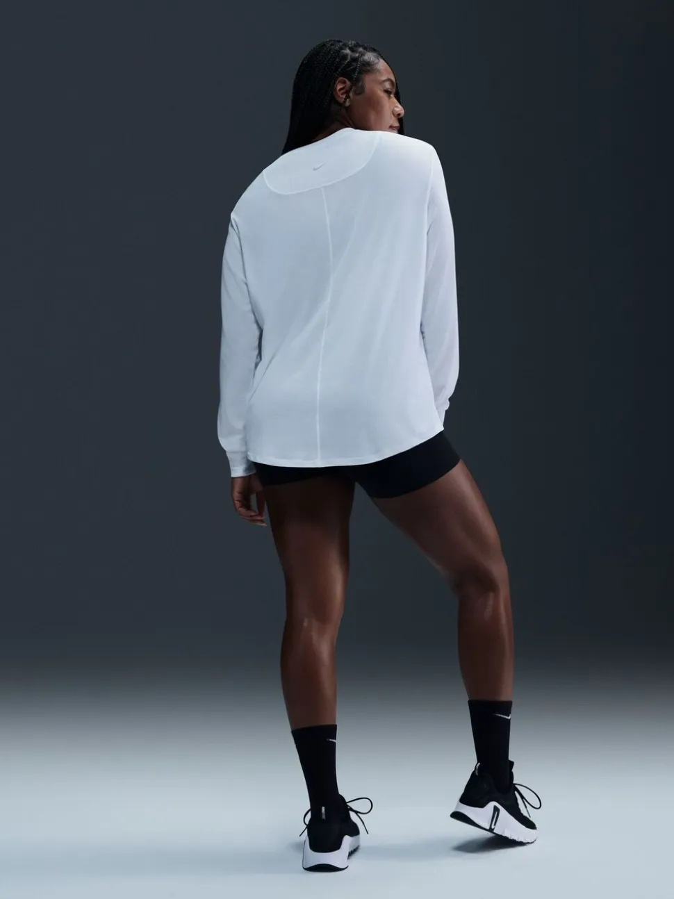 Wit - Nike One Relaxed Dri-FIT top met lange mouwen