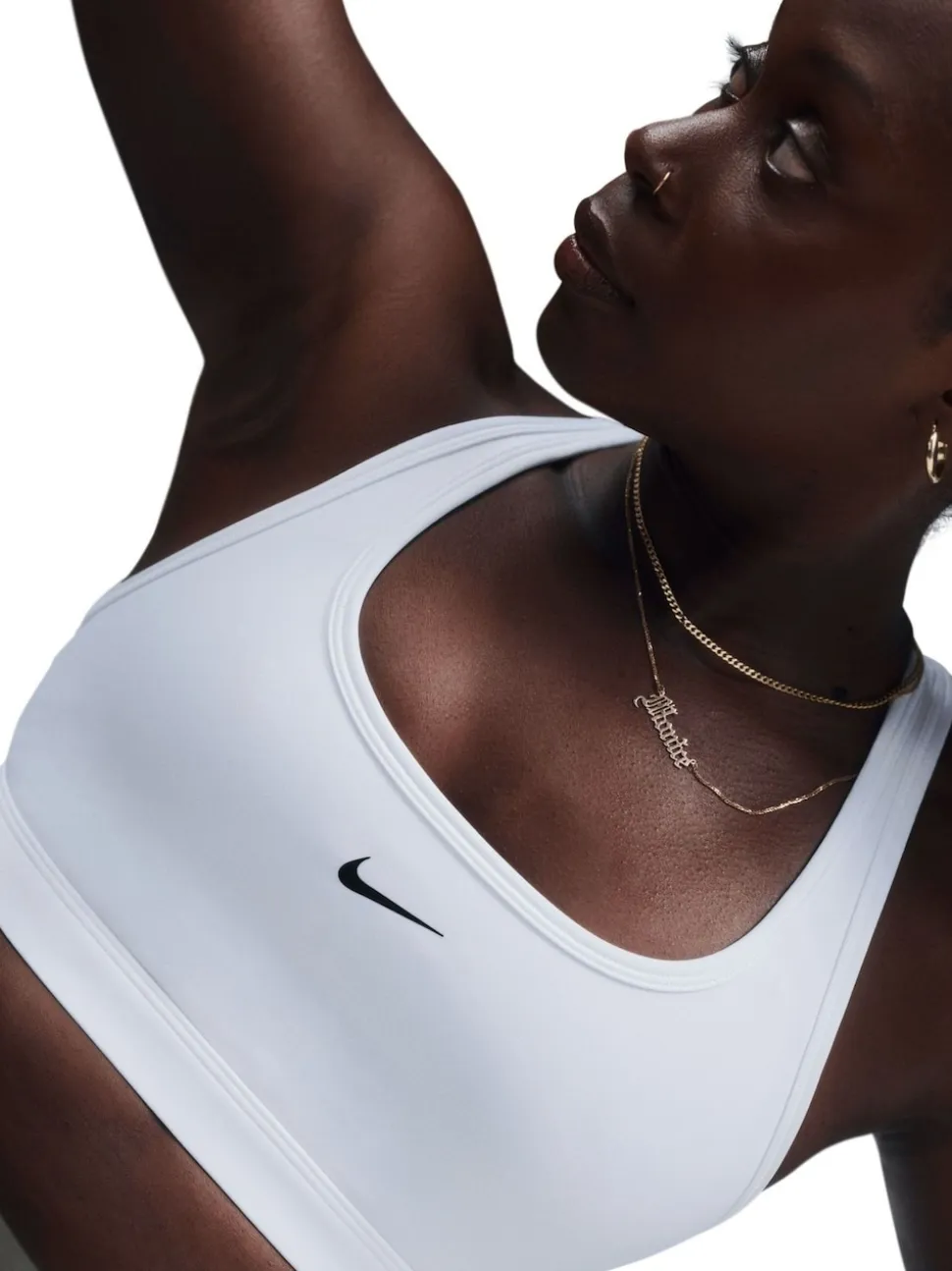 Wit - Nike Swoosh sportbeha met lichte ondersteuning
