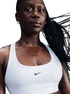 Wit - Nike Swoosh sportbeha met lichte ondersteuning
