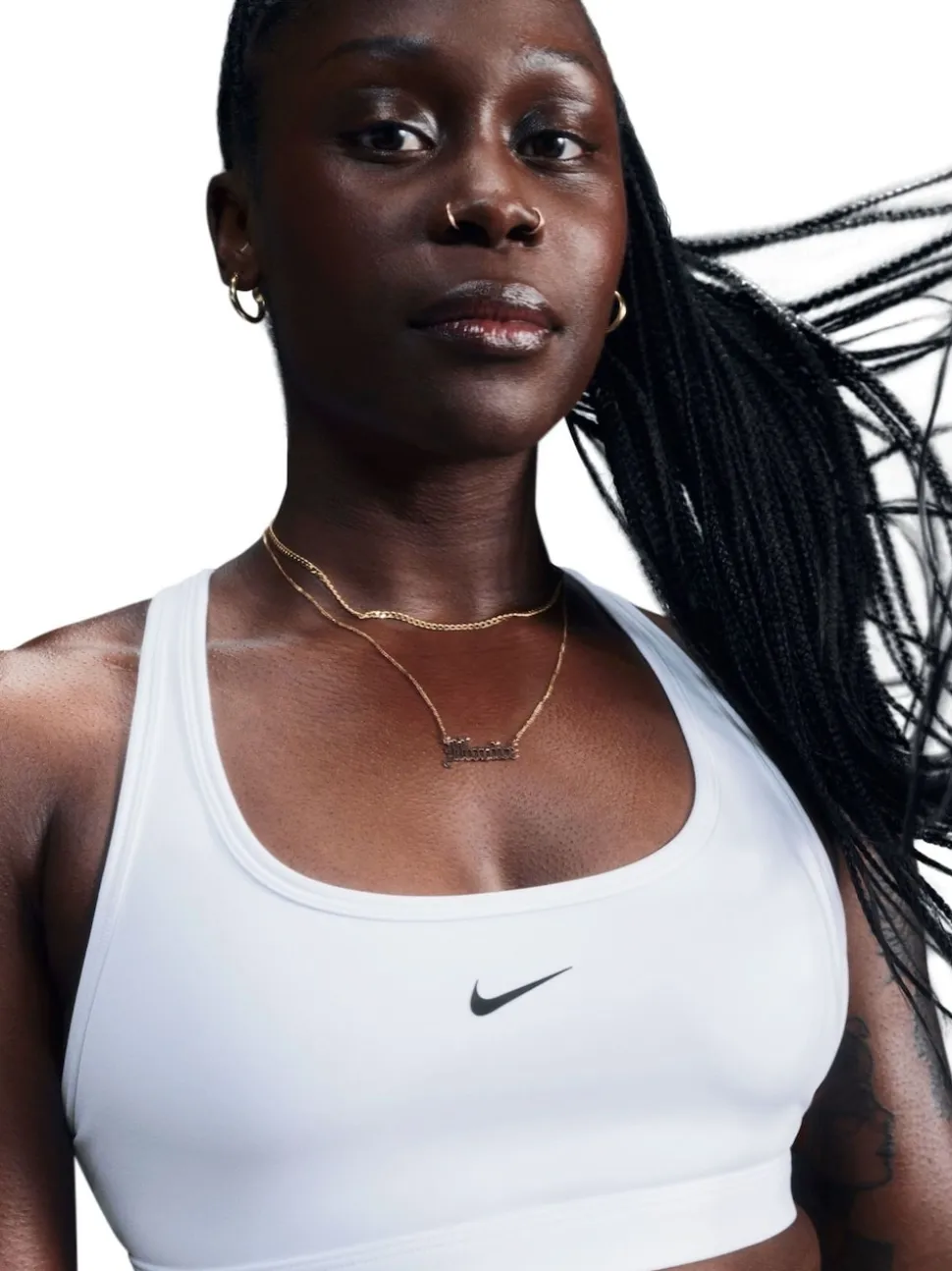 Wit - Nike Swoosh sportbeha met lichte ondersteuning