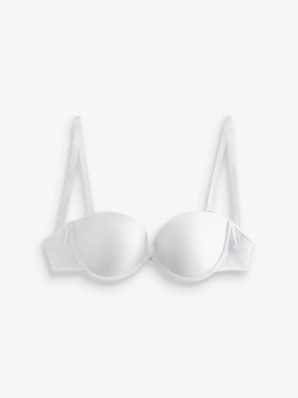 Wit - Nude beha voor een glad silhouet zonder bandjes met transparante achterkant