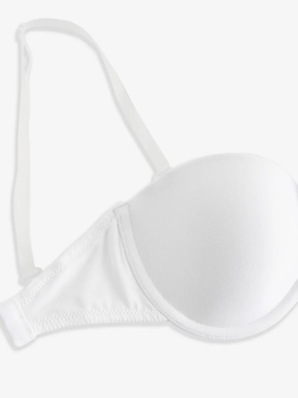 Wit - Nude beha voor een glad silhouet zonder bandjes met transparante achterkant