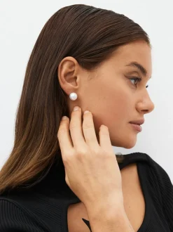 Wit - Oorknopjes met pareleffect 5 stuks