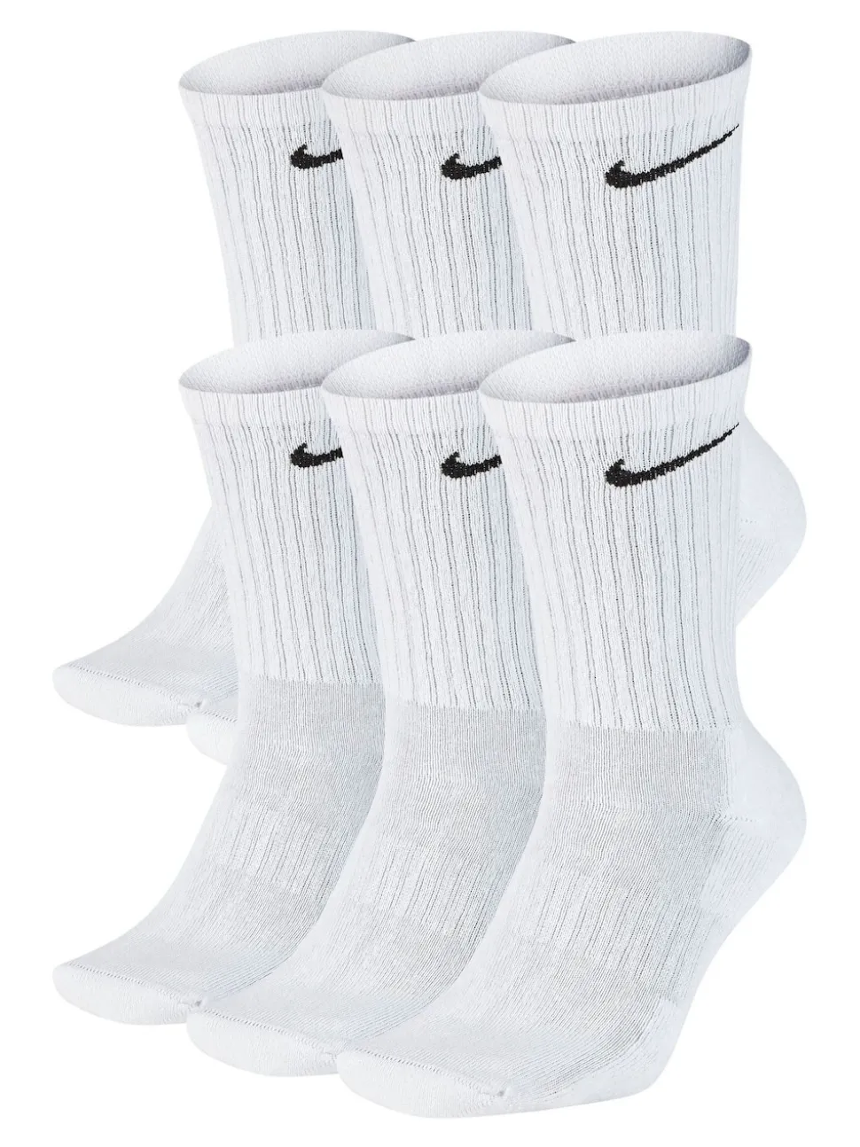 Wit - Ronde hals - Nike - 6 Paar verzachte sokken voor alle dagen