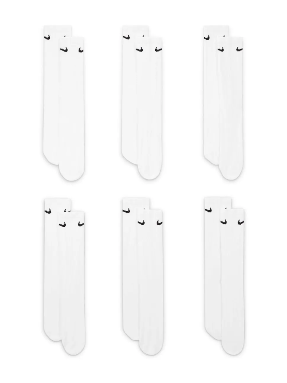 Wit - Ronde hals - Nike - 6 Paar verzachte sokken voor alle dagen