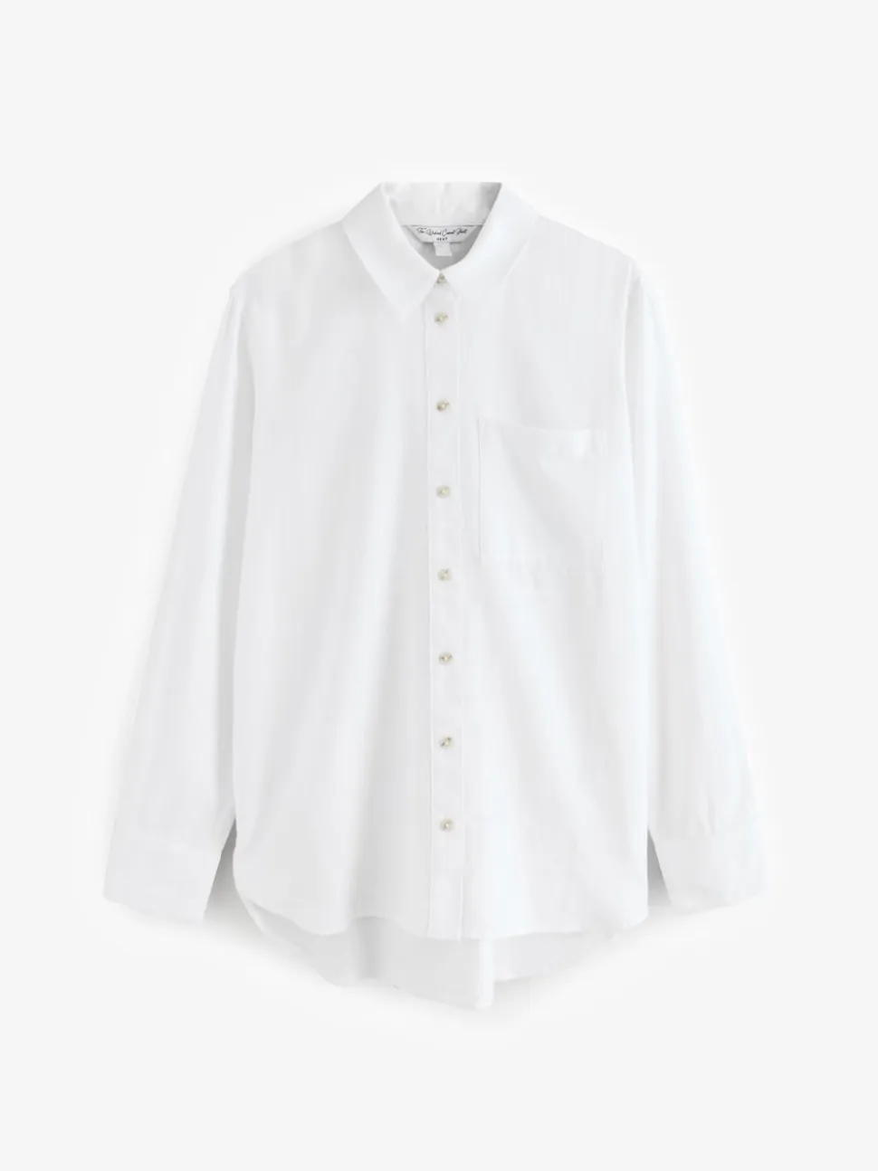 Wit - Ruimvallend 100% katoenen button-down casual overhemd met lange mouwen