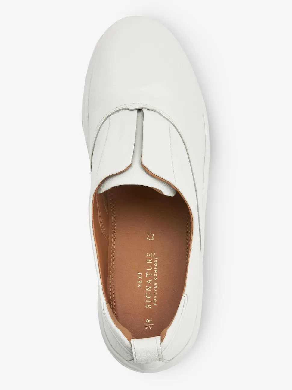 Wit - Signature leren sneakers met dikke plateauzolen en sleehak