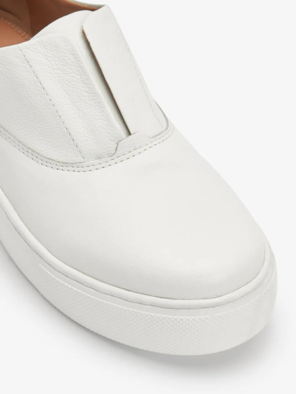 Wit - Signature leren sneakers met dikke plateauzolen en sleehak