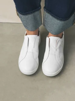 Wit - Signature Premium Leather Laceless Slip-On Trainers