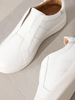 Wit - Signature Premium Leather Laceless Slip-On Trainers