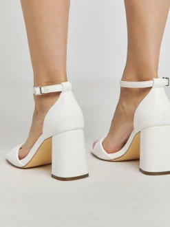 Wit - Simply Be Barely There sandalen met blokhak en extra wijde pasvorm