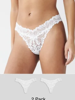 Wit - Ultimate Comfort kanten slip verpakking van 2