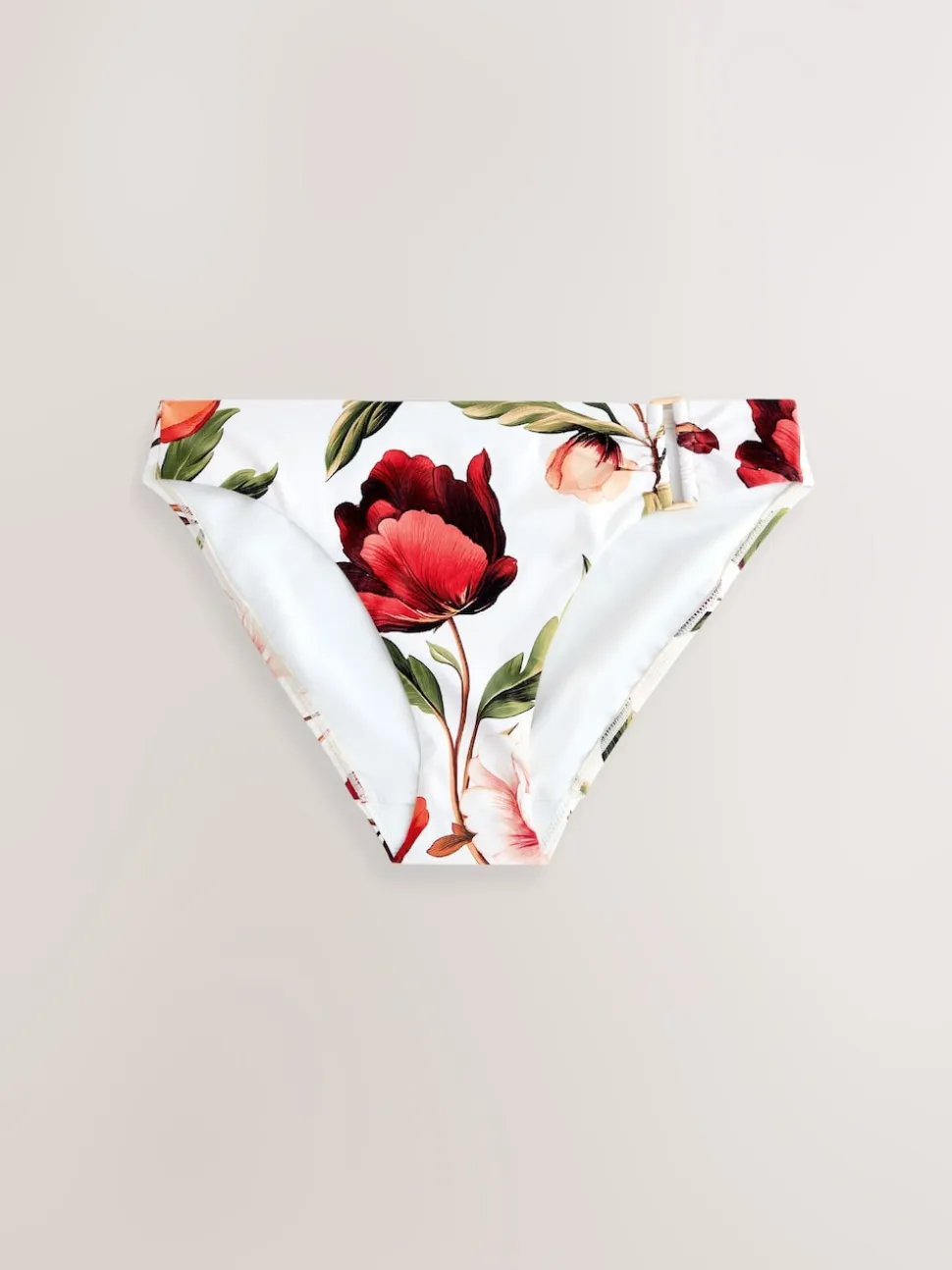 Wit en Rood Bloemen - Hardware Bikini Bottoms