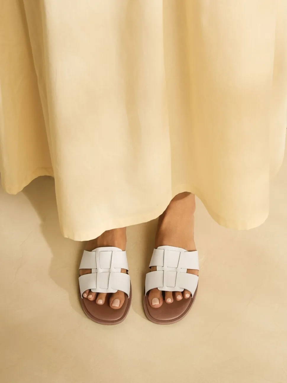 Wit leer - Slotted Muilsandalen