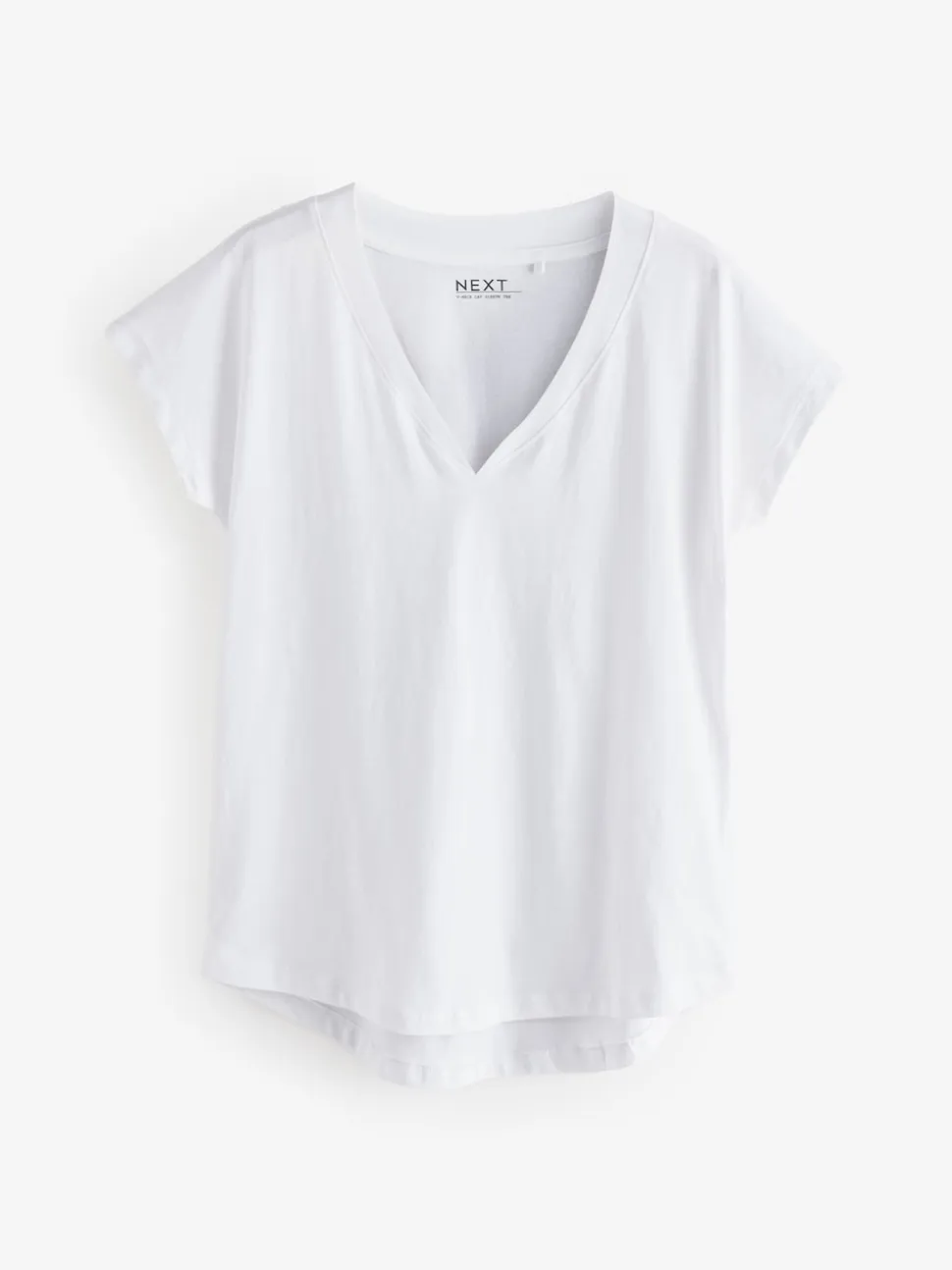 Wit/grijs/khaki/roest/bruin - Set van 5 T-shirts met V-hals en kapmouwen van 100% katoen