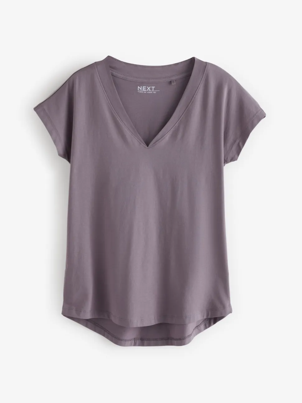 Wit/grijs/khaki/roest/bruin - Set van 5 T-shirts met V-hals en kapmouwen van 100% katoen