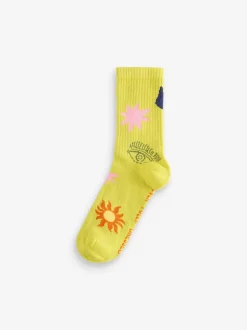 Wit/groen/marineblauw - Never Fully Dressed Ribbed Socks 3 Pack