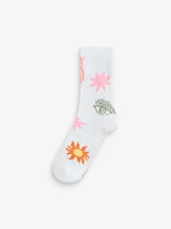 Wit/groen/marineblauw - Never Fully Dressed Ribbed Socks 3 Pack