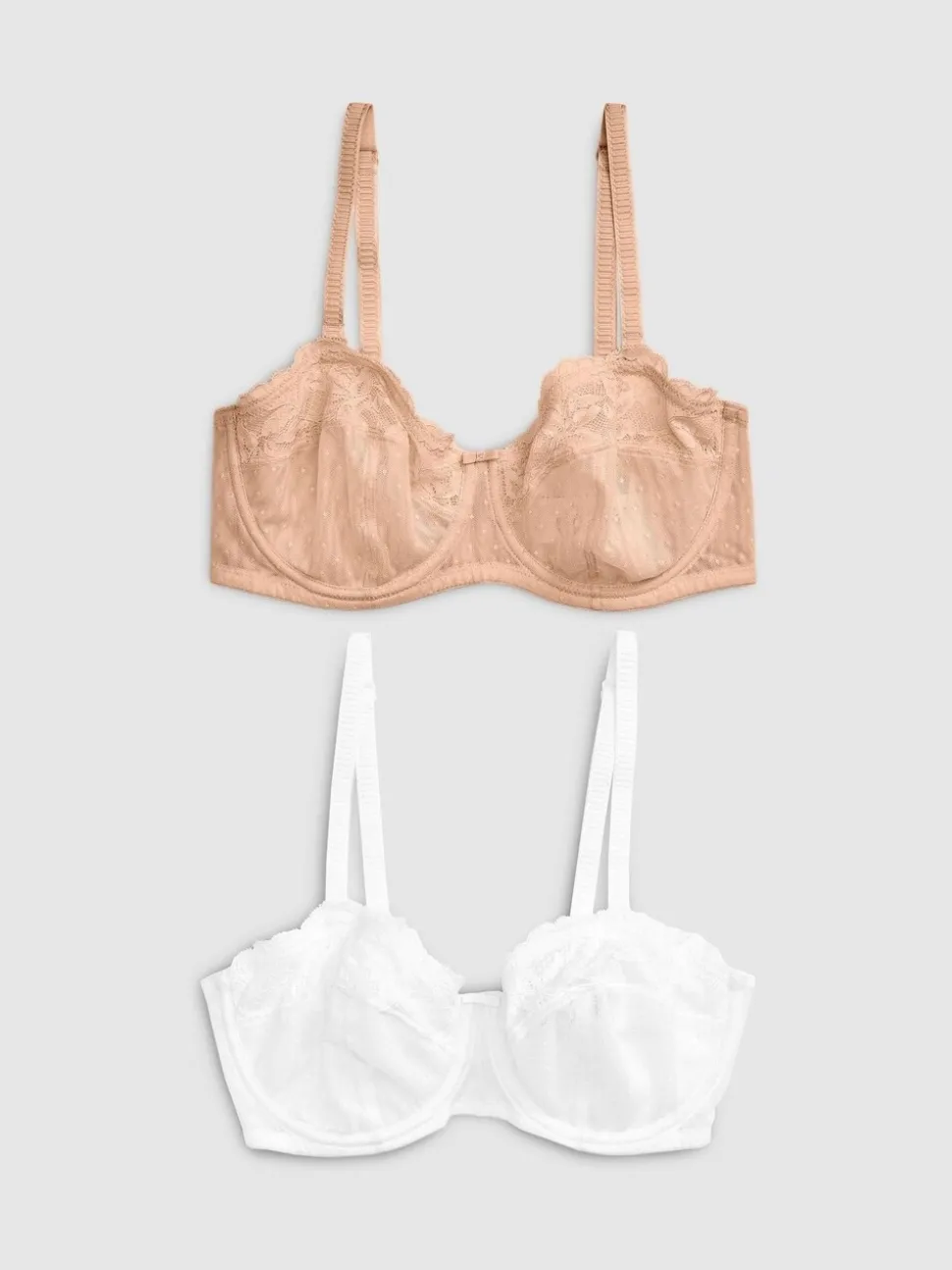 Wit/huidskleur - 2 Strapless DD+ beha's zonder vulling
