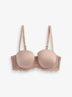 Wit/huidskleur - Verpakking van 2 strapless multiway beha's met lichte vulling in cupmaten A-E