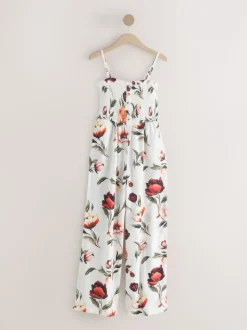 Witte basis - Bandeau Jumpsuit with Linen