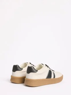 Wit/zwart - Friends Like These Lace Up Retro Gumsole Sports Trainers
