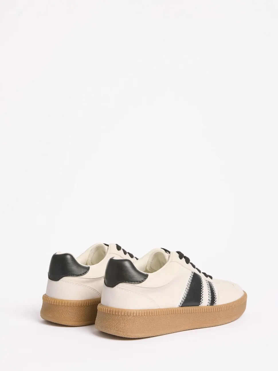 Wit/zwart - Friends Like These Lace Up Retro Gumsole Sports Trainers