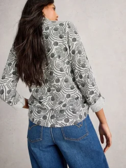 Wit/zwart - White Stuff jersey Annie overhemd
