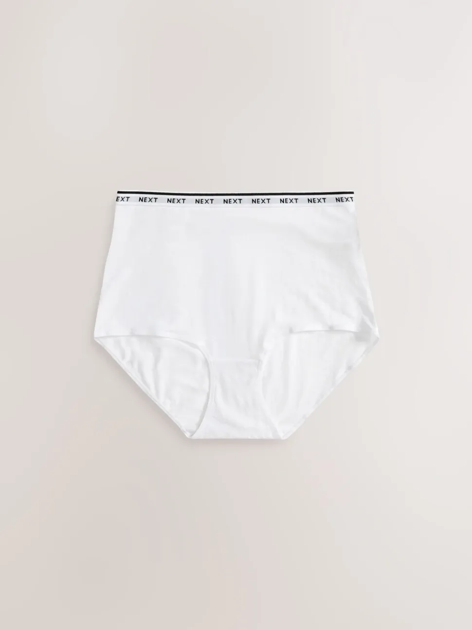 Wit/zwart/grijs - 4 Katoenen slipjes met logotailleband