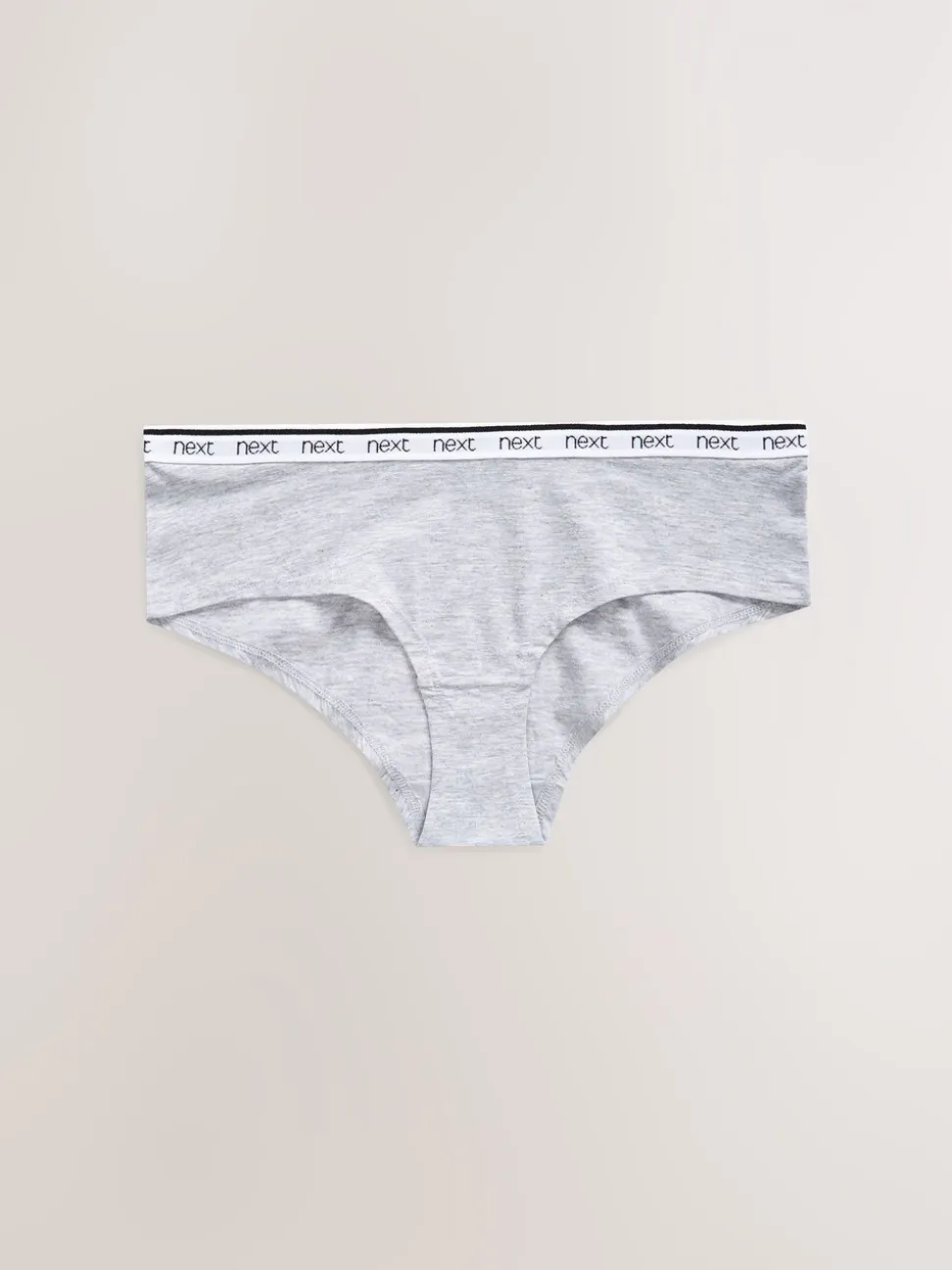 Wit/zwart/grijs - 4 Katoenen slipjes met logotailleband