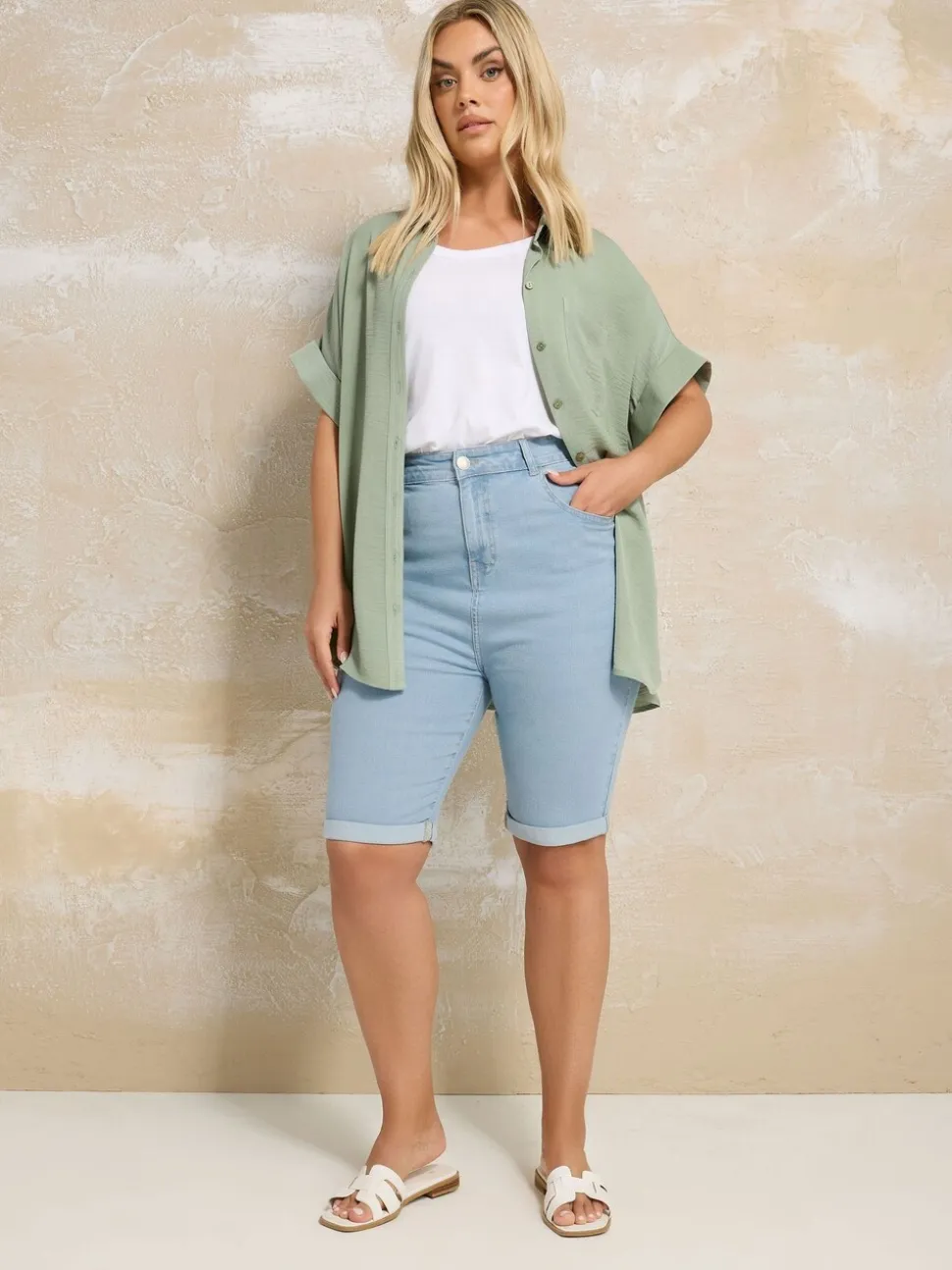 Yours - Curve - Basic denim short